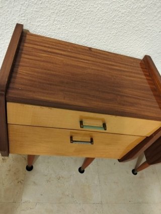 2 Mesitas Noche Vintage Madera  , brillo