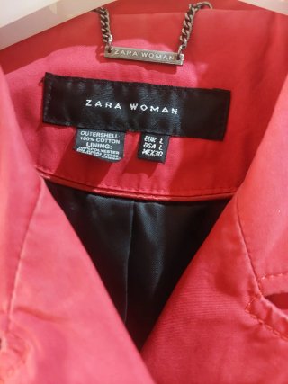 Gabardina Zara Woman rosa fucsia Talla L