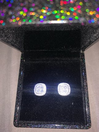 Orecchini Moissanite VVS1 Quadrati Halo Argento