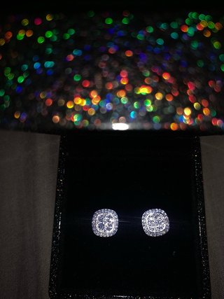 Orecchini Moissanite VVS1 Quadrati Halo Argento