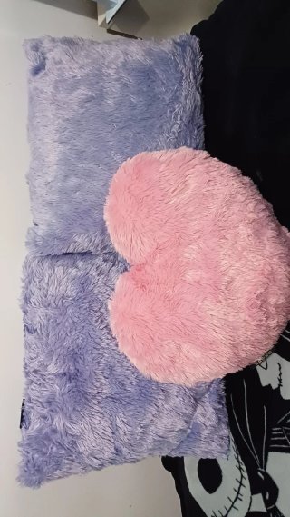 Cojines de peluche corazón y rectangulares