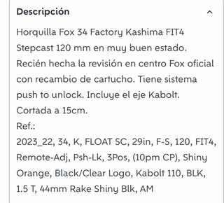 Horquilla Fox 34 Kashima