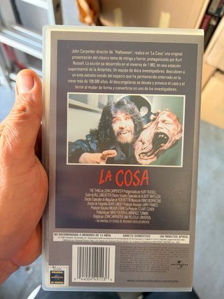 La Cosa VHS John Carpenter Película Terror Sci-Fi