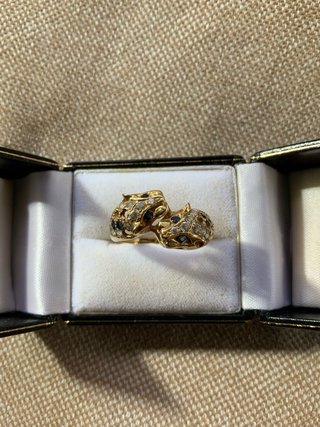 Anillo Oro 18K Doble Pantera - Diseño Vintage