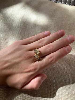 Anillo Oro 18K Doble Pantera - Diseño Vintage