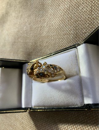 Anillo Oro 18K Doble Pantera - Diseño Vintage