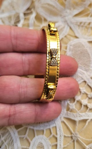 Pulsera de lujo acero chapada oro