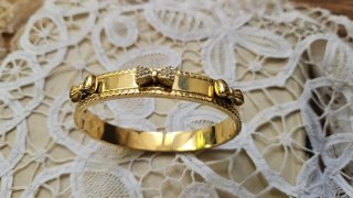 Pulsera de lujo acero chapada oro