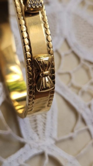 Pulsera de lujo acero chapada oro