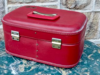 Maletín neceser rojo vintage