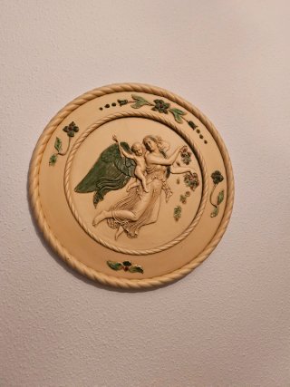 Cuadro decorativo beige y verde