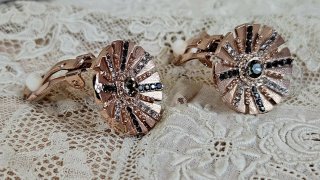 Pendientes Cristal swarovski chapado oro 18k
