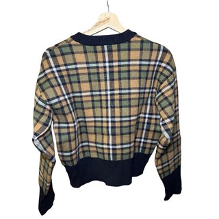 Maglioncino Zara a quadri beige verde nero