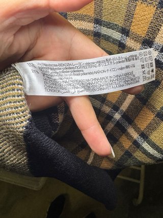 Maglioncino Zara a quadri beige verde nero