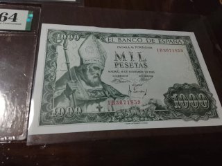 3 Billetes España 25, 10.000 y 500 pts sn circular