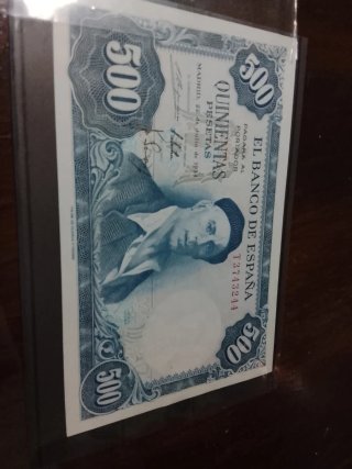 3 Billetes España 25, 10.000 y 500 pts sn circular