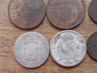 Monedas Alfonso XII y XIII