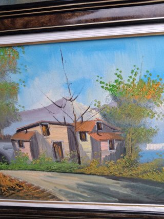 Quadro grande paesaggio casa lago euro 25