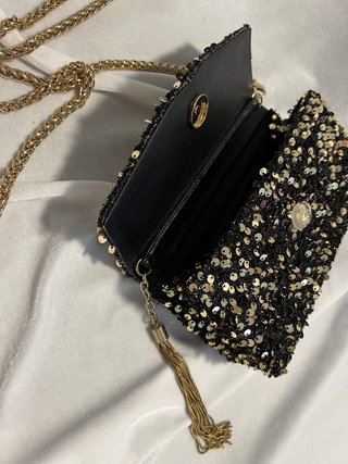 Borsa Liu Jo Nera e Dorato con Paillettes