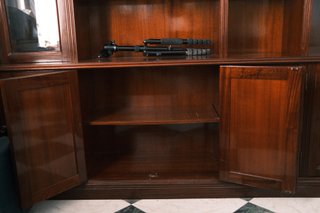 Librería/vitrina madera maciza y cristal