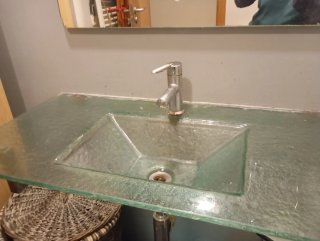 Lavabo de cristal 1m largo