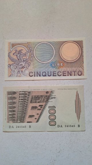 Lotto Banconote Italiane Lira (500, 1000, 2000)