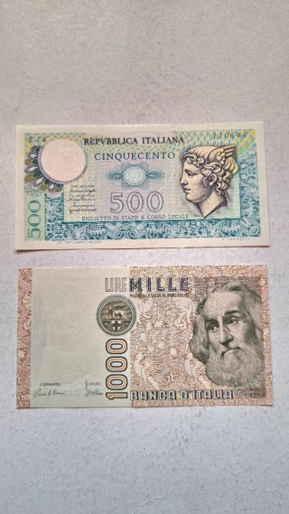Lotto Banconote Italiane Lira (500, 1000, 2000)