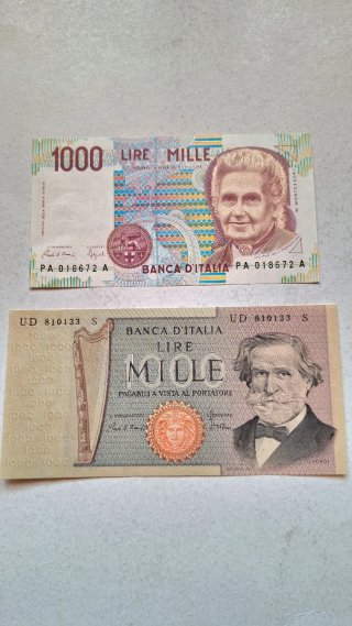 Lotto Banconote Italiane Lira (500, 1000, 2000)