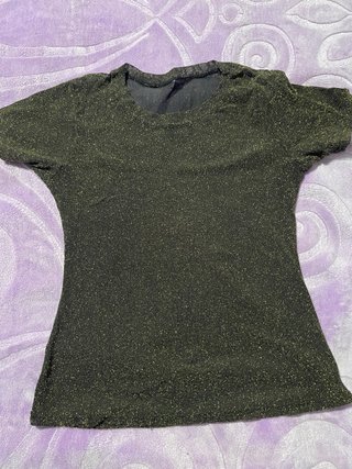 Camisa brillante manga corta
