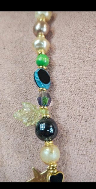 Collar Murano Corazón Azul Multicolor Vintage