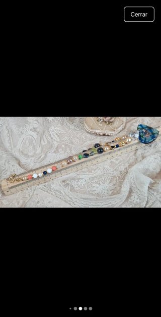 Collar Murano Corazón Azul Multicolor Vintage