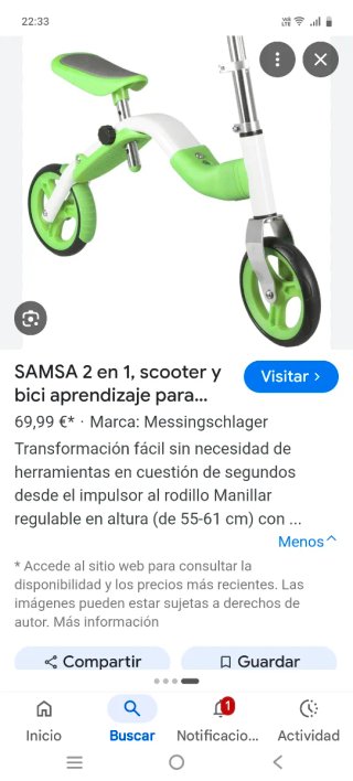 Bici Patinete 2 en 1 Infantil