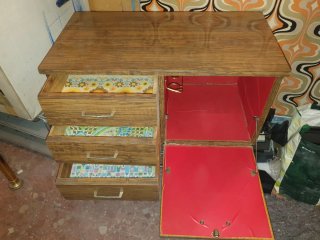 Mueble bar vintage madera y metal