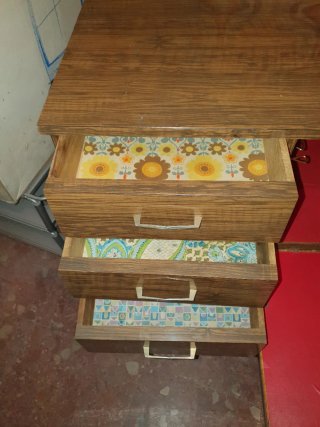 Mueble bar vintage madera y metal