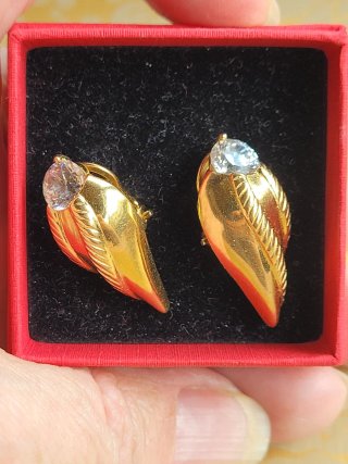 Pendientes Baño Oro Cierre Omega Vintage