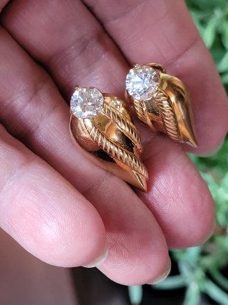 Pendientes Baño Oro Cierre Omega Vintage