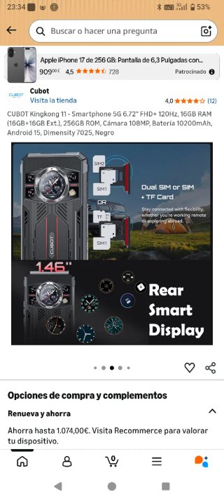 CUBOT Kingkong 11 Smartphone 5G Negro
