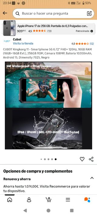 CUBOT Kingkong 11 Smartphone 5G Negro