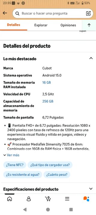 CUBOT Kingkong 11 Smartphone 5G Negro