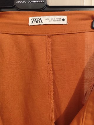 Falda larga Zara naranja teja