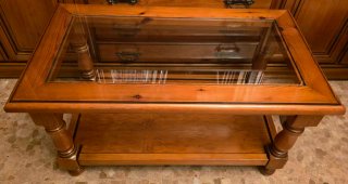 Mesa de centro madera y cristal