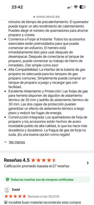 VEVOR Forja de Gas Propano