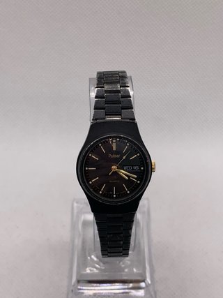 Reloj Seiko Pulsar Vintage Negro y Dorado