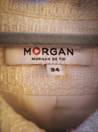 Vestido Morgan Blanco y Dorado Talla XS