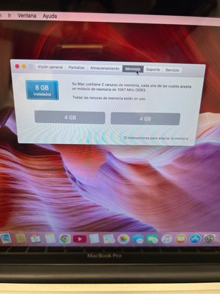 MacBook Pro 8GB RAM 500g