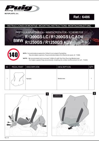Pantalla de moto oscura Bmw gs 1200lc y 1250 6486F