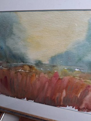Quadro con cornice dorata e passepartout