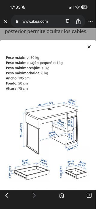 Pack Escritorio MICKE + Silla RENBERGET IKEA