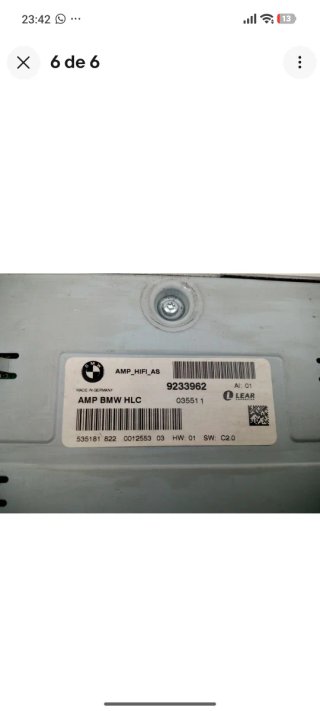 Modulo amplificador de sonido hilfi BMW 9233962