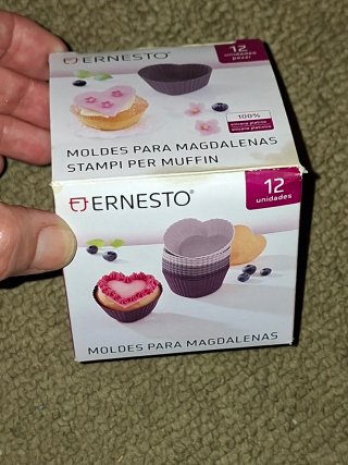 12 moldes silicona corazón para magdalenas